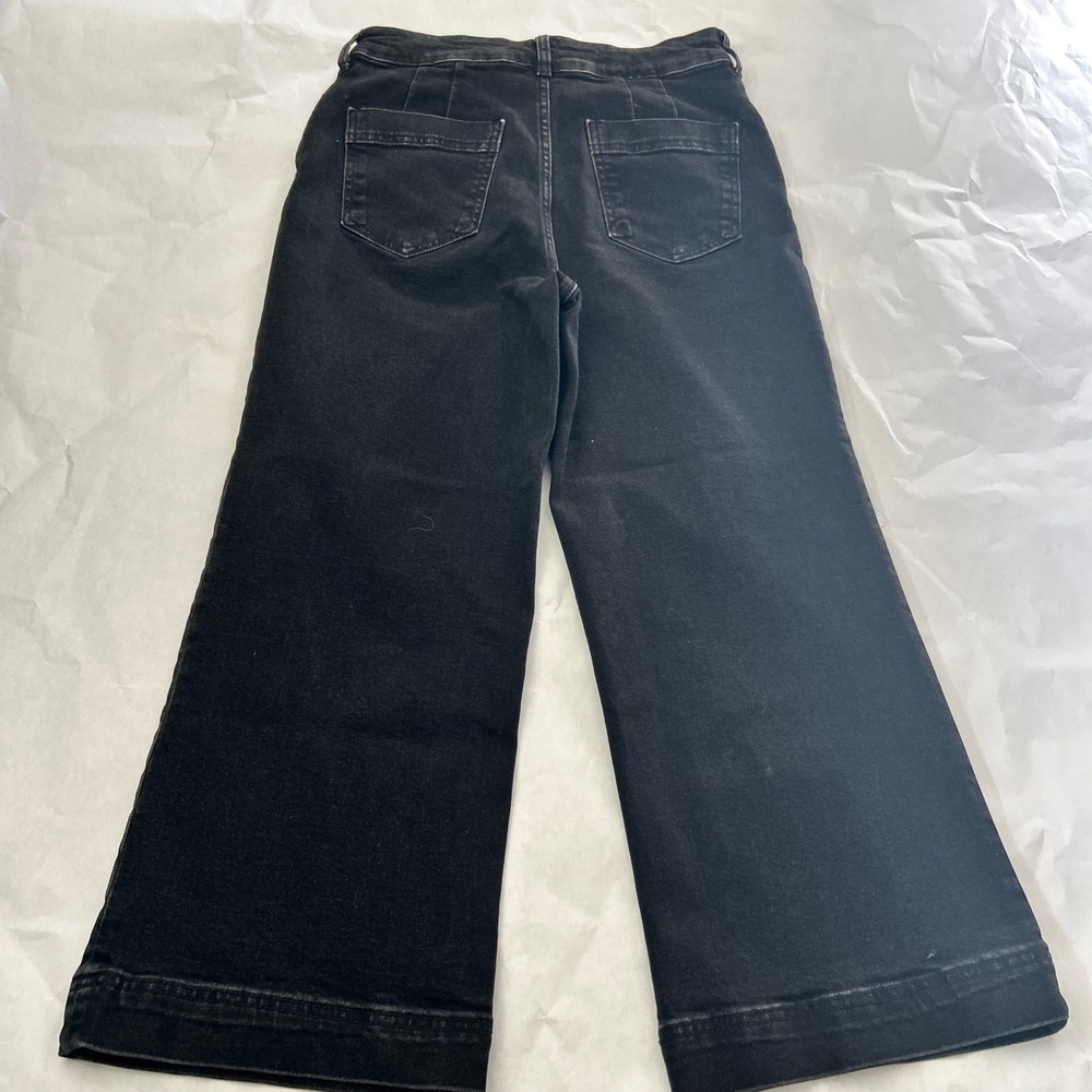 PILCRO‎ The Skipper Wide Leg High Rise Black Denim Jeans Womens Size 28